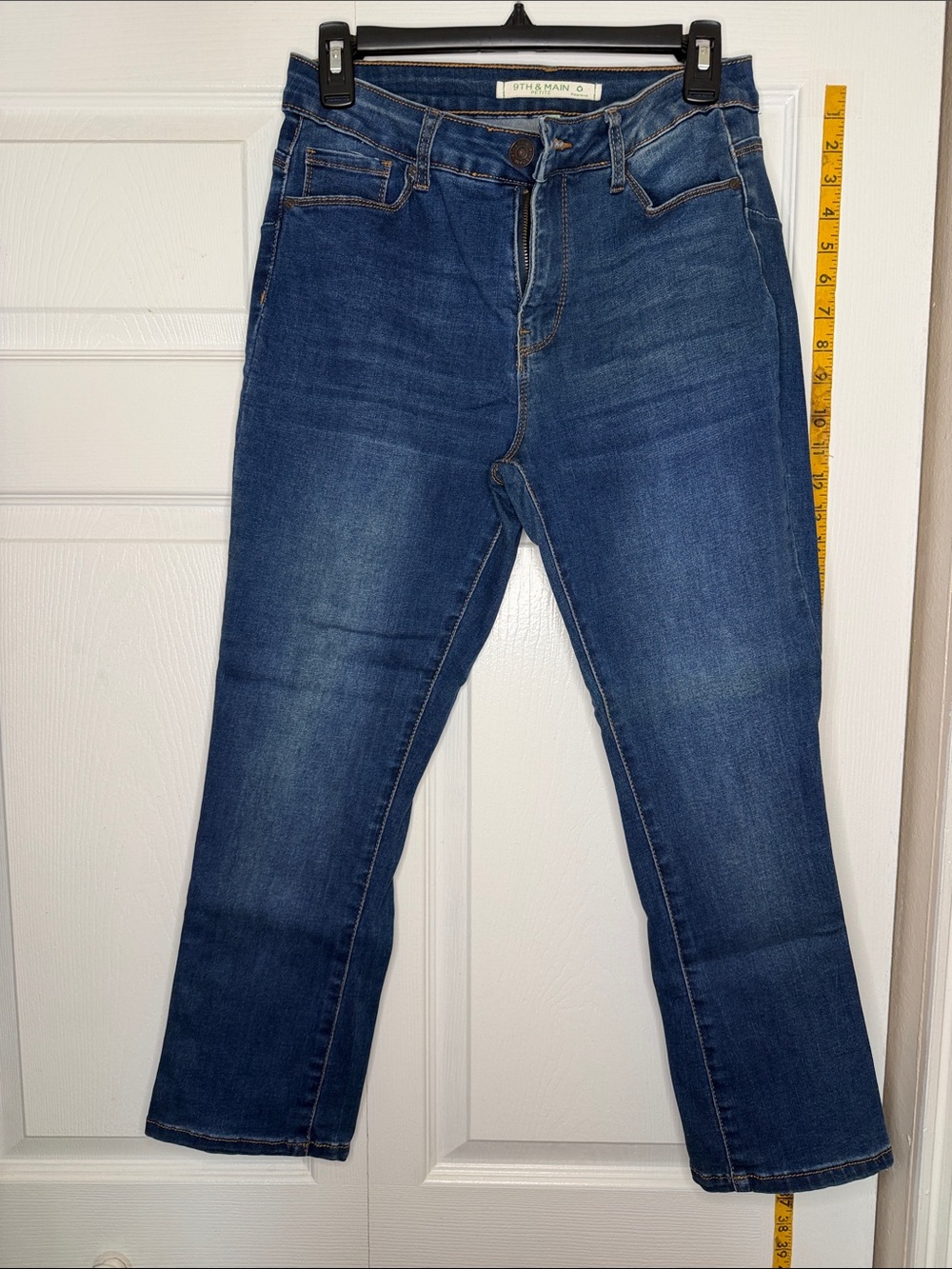 High-Rise Straight Leg Jeans in Deep Blue